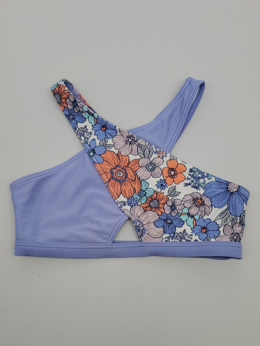 abercrombie kids Lavender Floral Swim Top Size 11/13